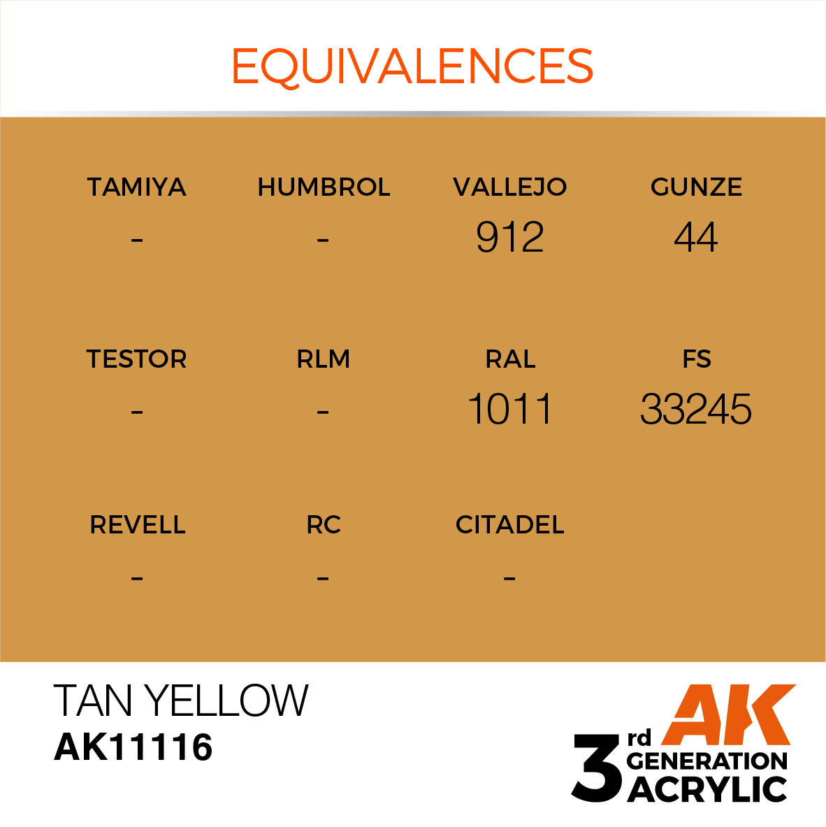 Tan Yellow - Standard