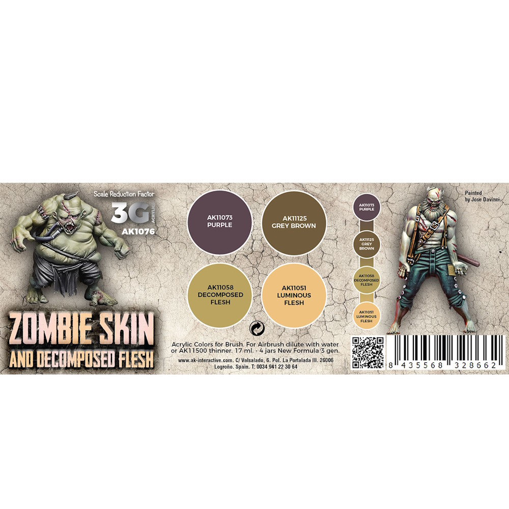 Zombie Skin And Decomposed Flesh  - Wargame Color Set