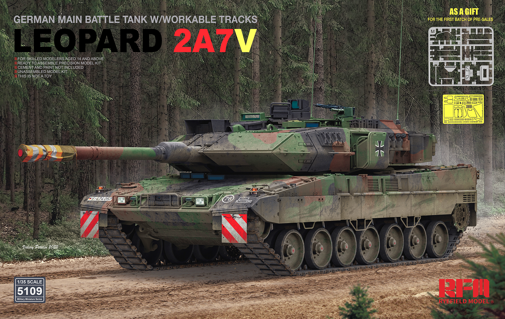 Leopard 2 A7V German Main Battle Tank w. Workable Tracks