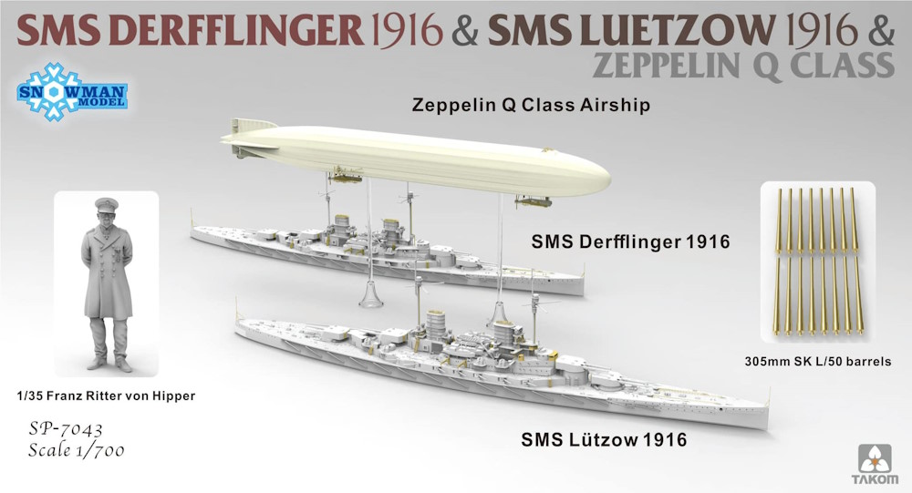 SMS Derfflinger 1916 + SMS Lützow 1916 + Zeppelin Q-class (Waterline) Limited Edition
