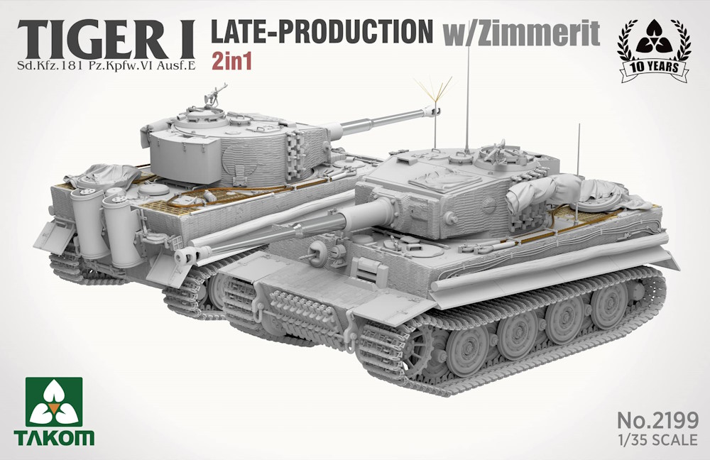 Tiger I Late-Production w/Zimmerit - Sd.Kfz.181 Pz.Kpfw.VI Ausf.E (Late/Late Command) 2 in 1
