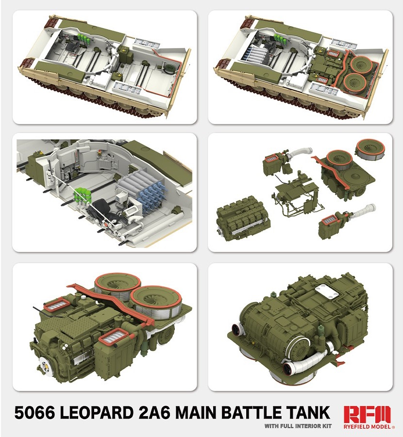 Leopard 2A6 Main Battle Tank mit kompletter Inneneinrichtung
