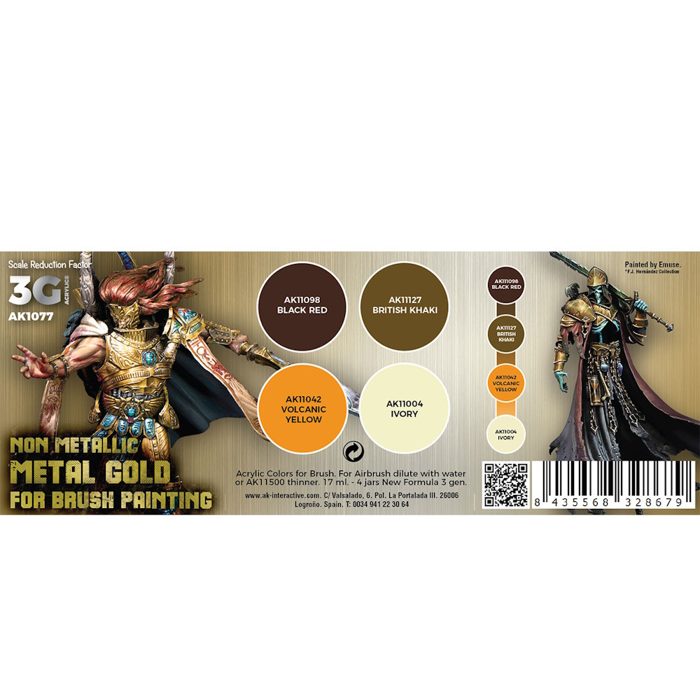 Non Metallic Metal Gold For Brush Painting - Wargame Color Set