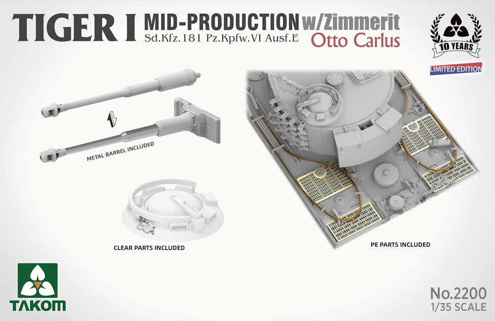 Tiger I Mid-Production w/Zimmerit - Sd.Kfz.181 Pz.Kpfw.VI Ausf.E - Otto Carius