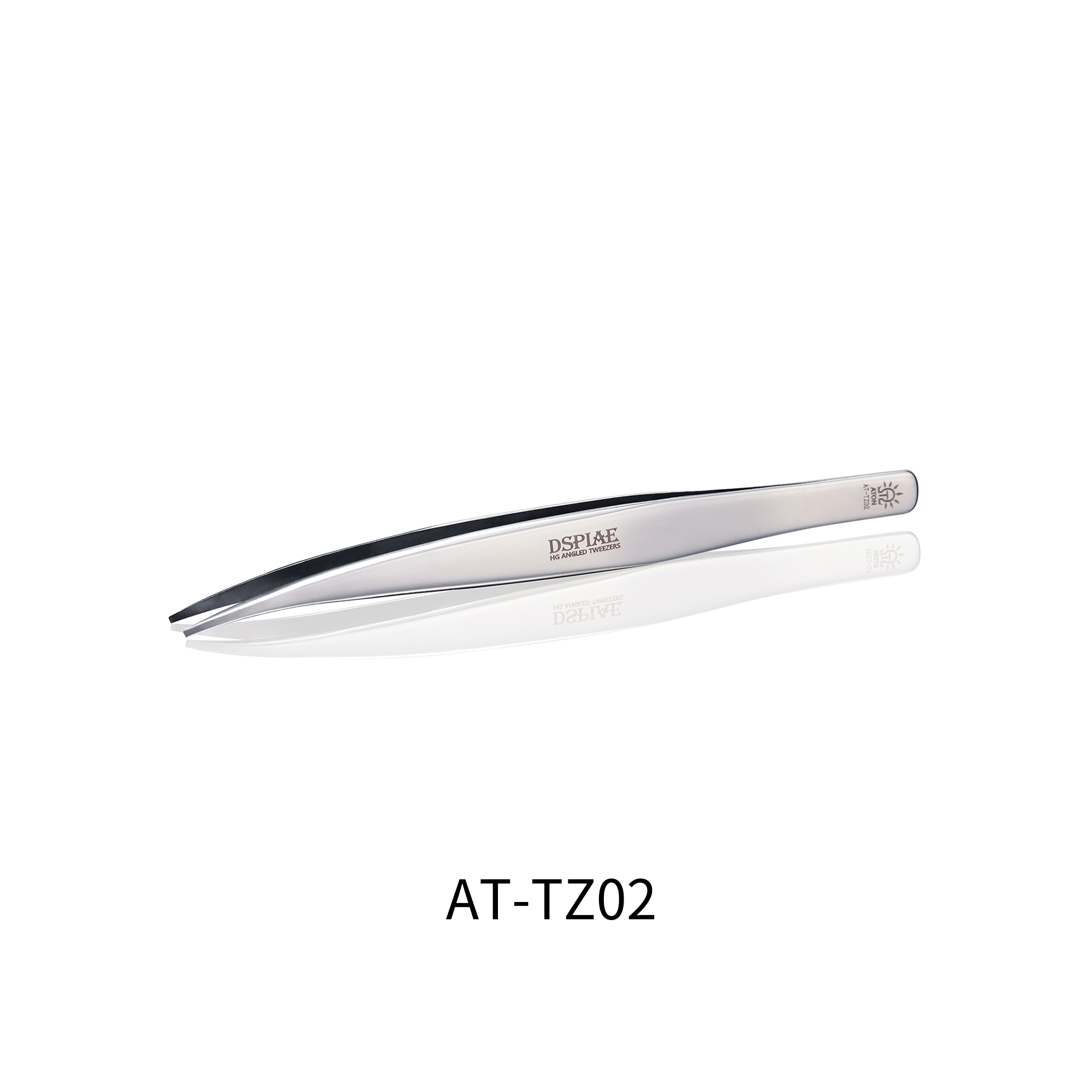 Gebogene Pinzette (Stumpf) - Flat-End Tweezer - AT-TZ02