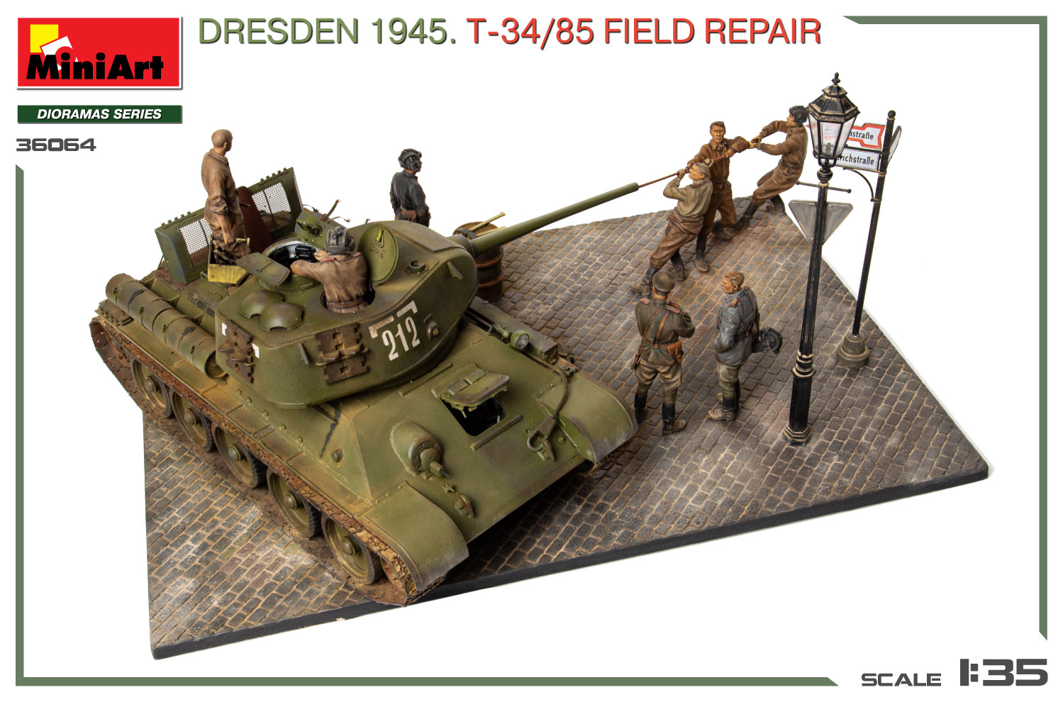 Dresden 1945. T-34/85 Feldreparatur. BIG SET