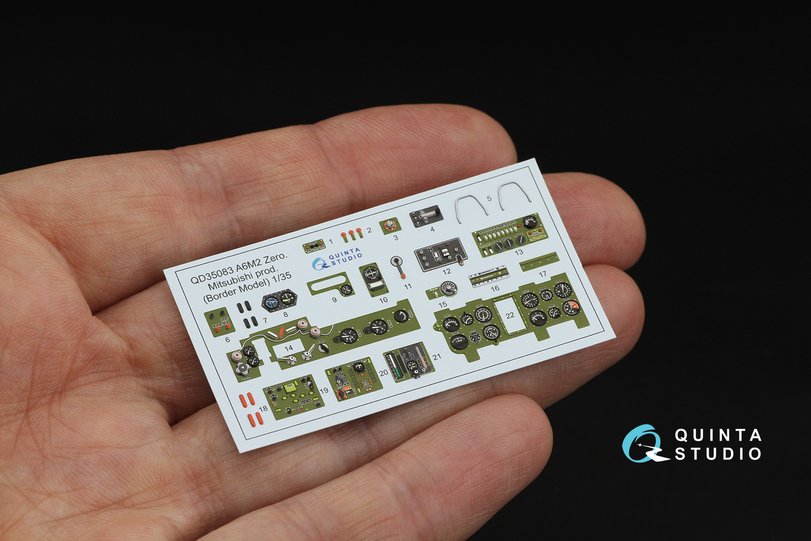 A6M2 Zero (Mitsubishi Prod.) 3D-Printed & coloured Interior on decal paper (Border Model)