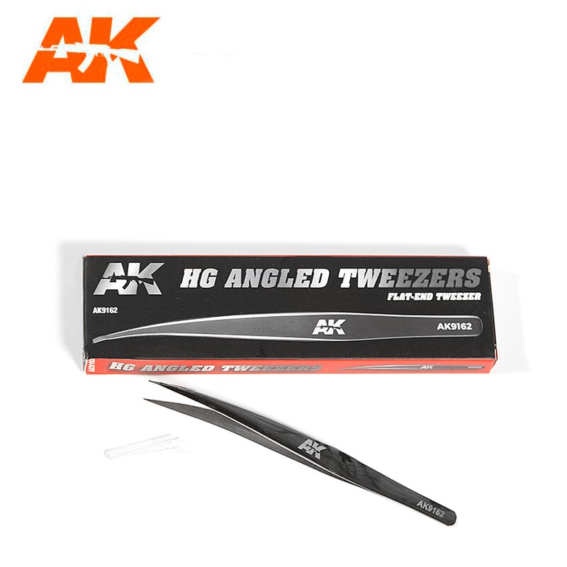 Abgewinkelte Pinzette mit flacher Spitze - HG Angled Tweezers 02 Flat End