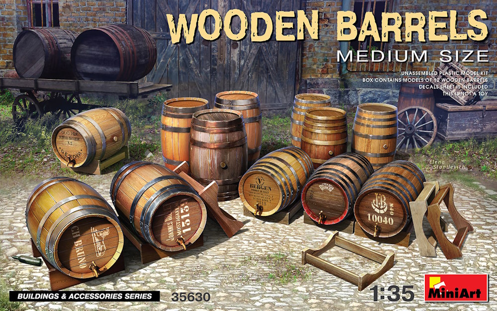 Wooden Barrels - Medium Size - MiniArt 35630