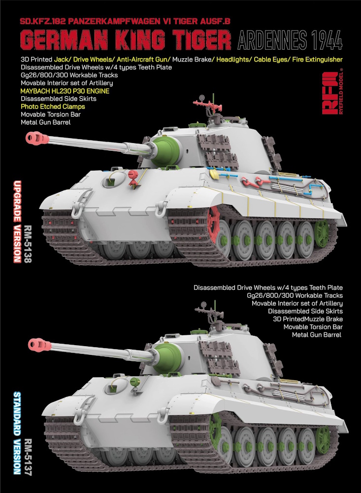 Sd.Kfz. 182 Pz.Kpfw.VI Ausf.B German King Tiger - Ardennes 1944 - Upgrade Version