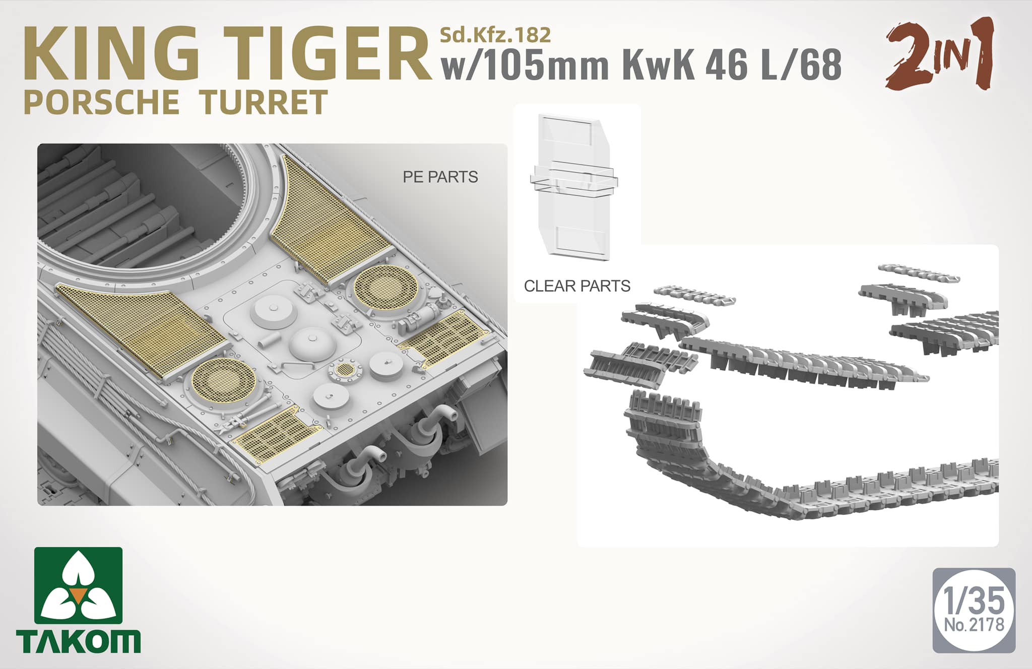 King Tiger w/105mm KwK 46L/68 - Porsche Turret - Sd.Kfz.182 - 2 in 1