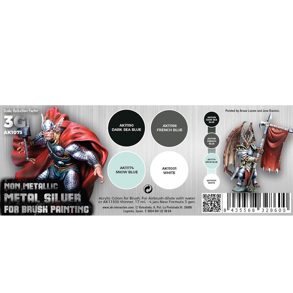 Non Metallic Metal Silver For Brush Painting - Wargame Color Set