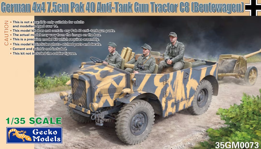 German 4x4 7.5cm Pak 40 Anti-Tank Gun Tractor C8 (Beutewagen)