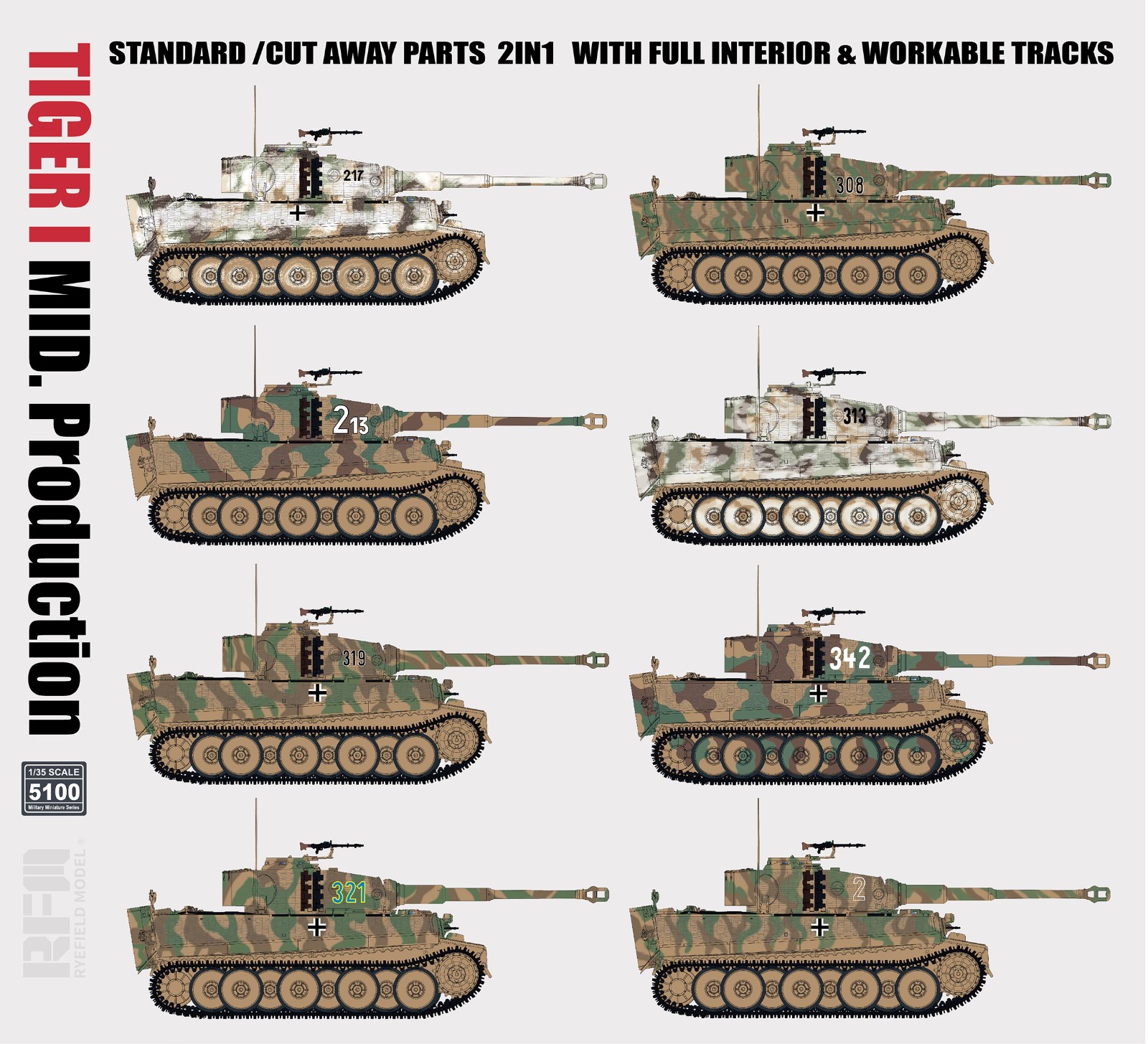 Tiger I Mid Production - 2 in 1 - Standard/Cut Away Part & Full Interior