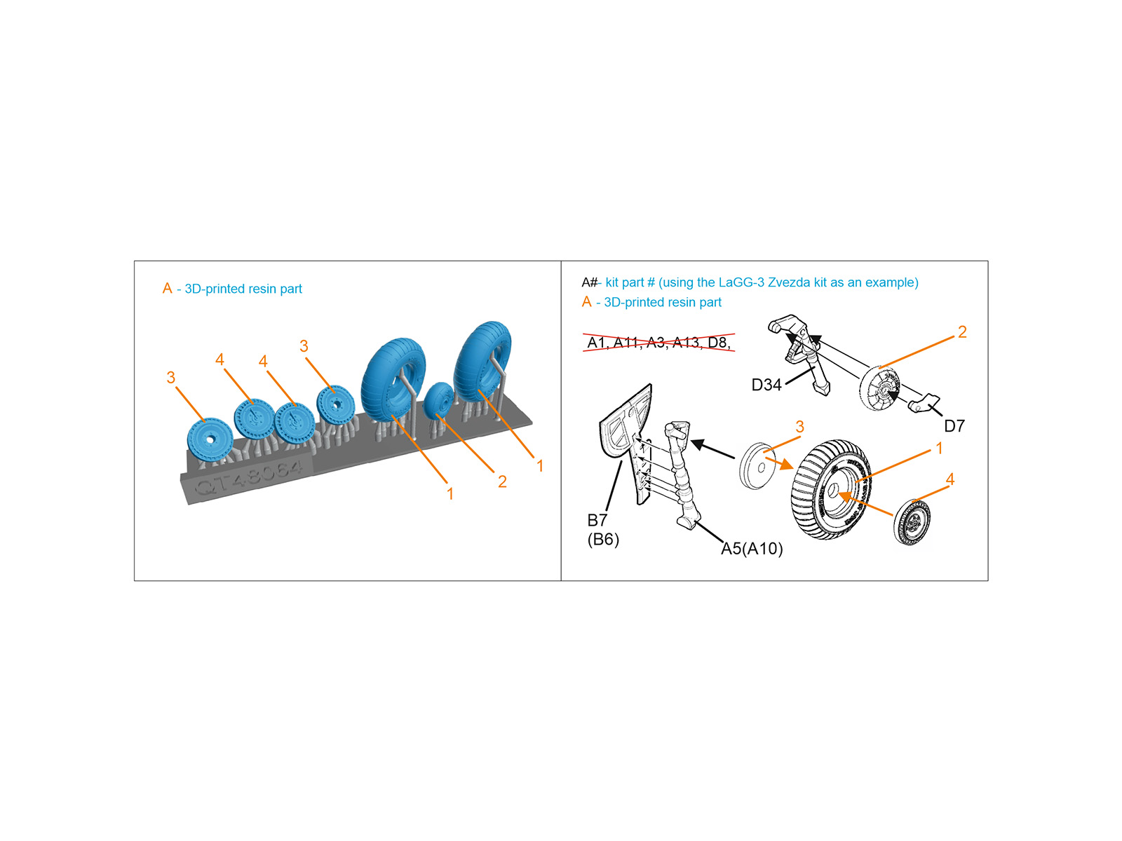 LaGG-3, MiG-3, La-5/La-7/La-9, Yak-7/Yak-9, I-185/250 Wheels (radial tread) (all kits)
