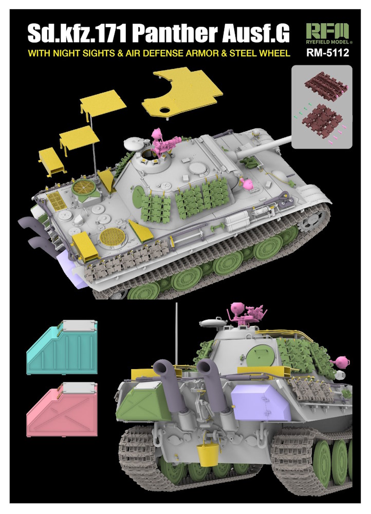 Panther Ausf.G - Night Sights - Air defense Armor -Steel Wheels - Workable Tracks
