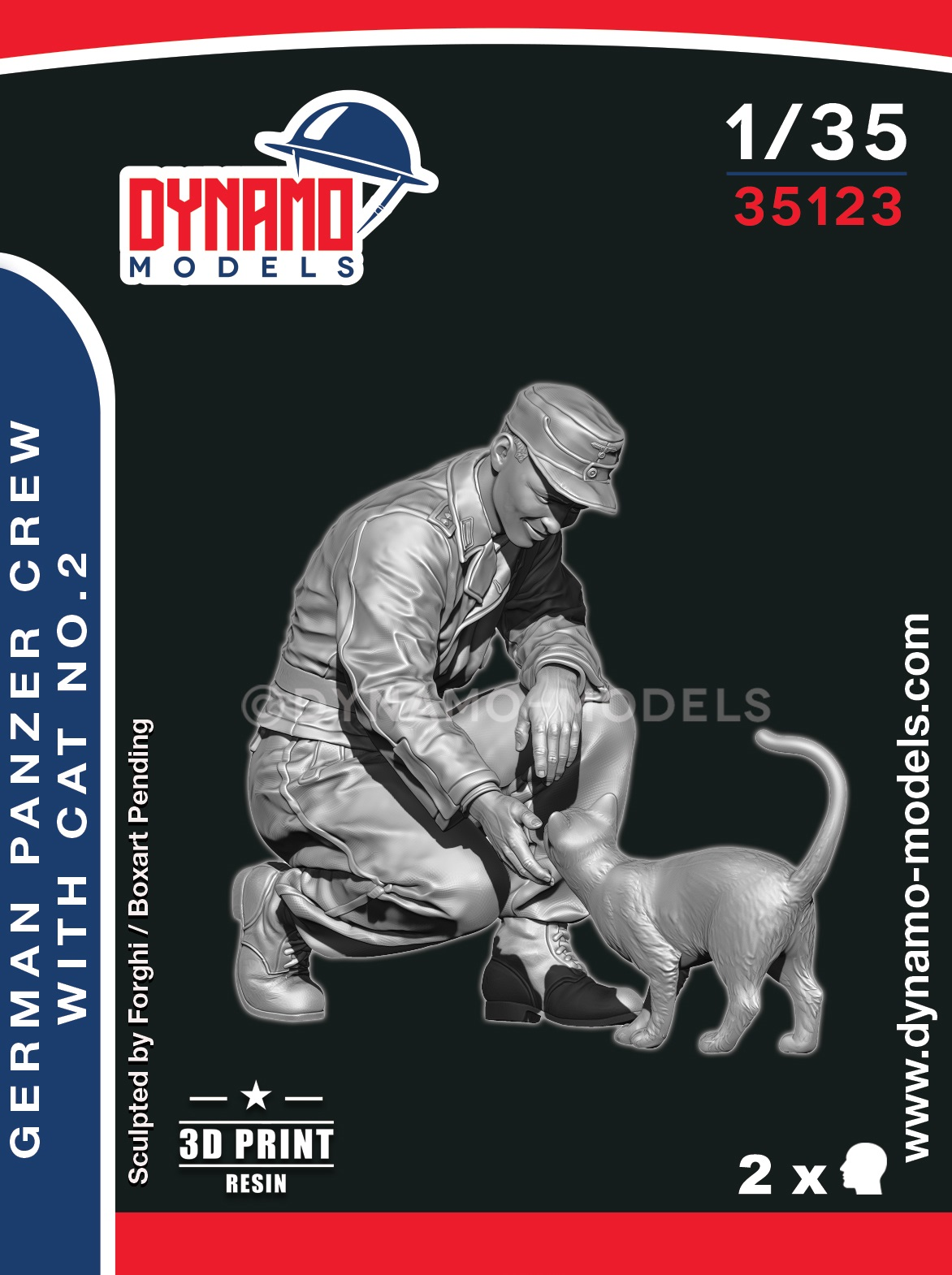 German Panzer Crew With Cat No.2