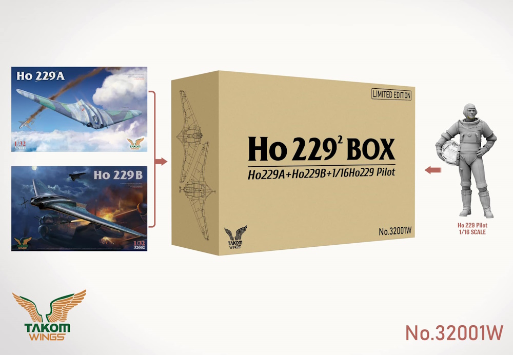 Ho 229² Box - Ho 229A + Ho 229B + 1/16 Ho229 Pilot Ho 229² Box - Ho 229A + Ho 229B + 1/16 Ho229 Pilot