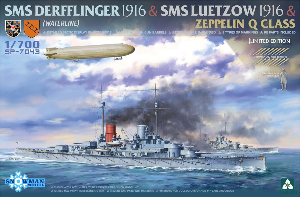 SMS Derfflinger 1916 + SMS Lützow 1916 + Zeppelin Q-class (Waterline) Limited Edition SMS Derfflinger 1916 + SMS Lützow 1916 + Zeppelin Q-class (Waterline) Limited Edition