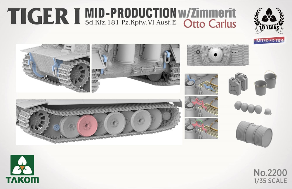 Tiger I Mid-Production w/Zimmerit - Sd.Kfz.181 Pz.Kpfw.VI Ausf.E - Otto Carius