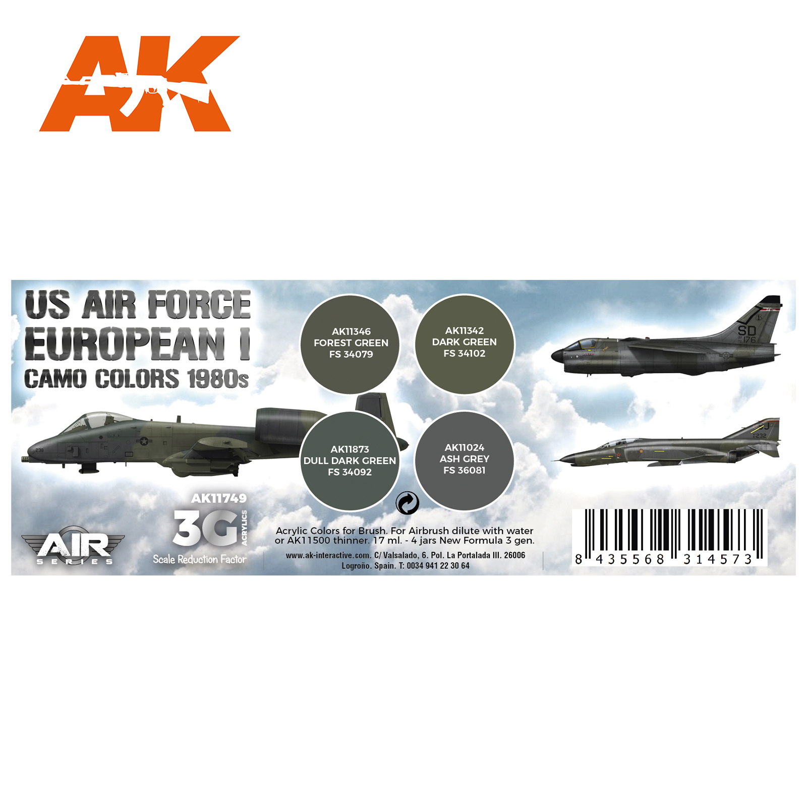 US Air Force European I Camo Colors 1980s