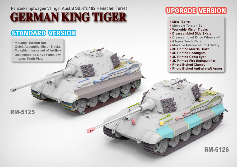 German King Tiger - Panzerkampfwagen VI Tiger Ausf.B Sd.Kfz. 182 Henschel Turret  - Standard Version