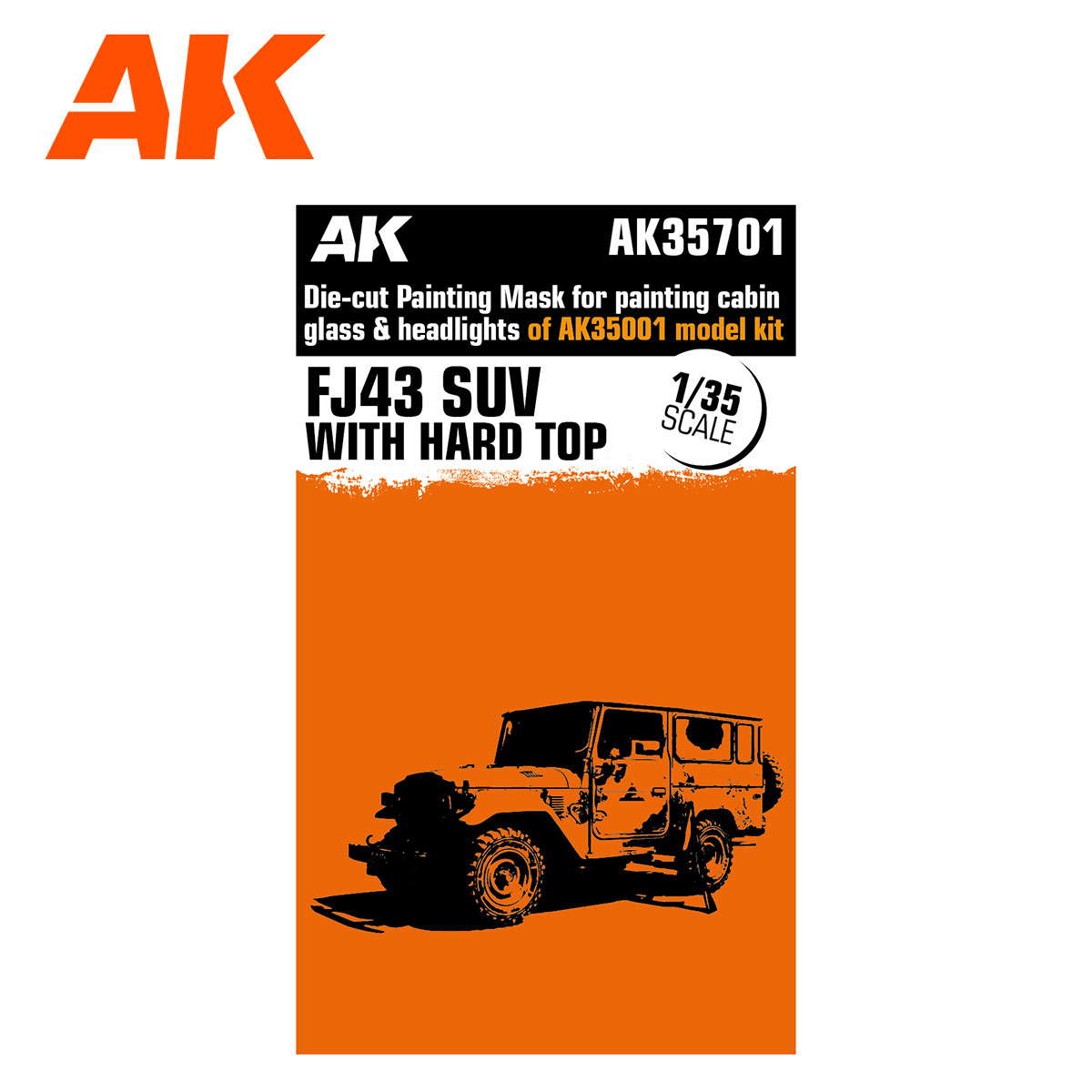 Die-Cut painting mask for painting cabinglass & headlights of AK35001 Model Kit