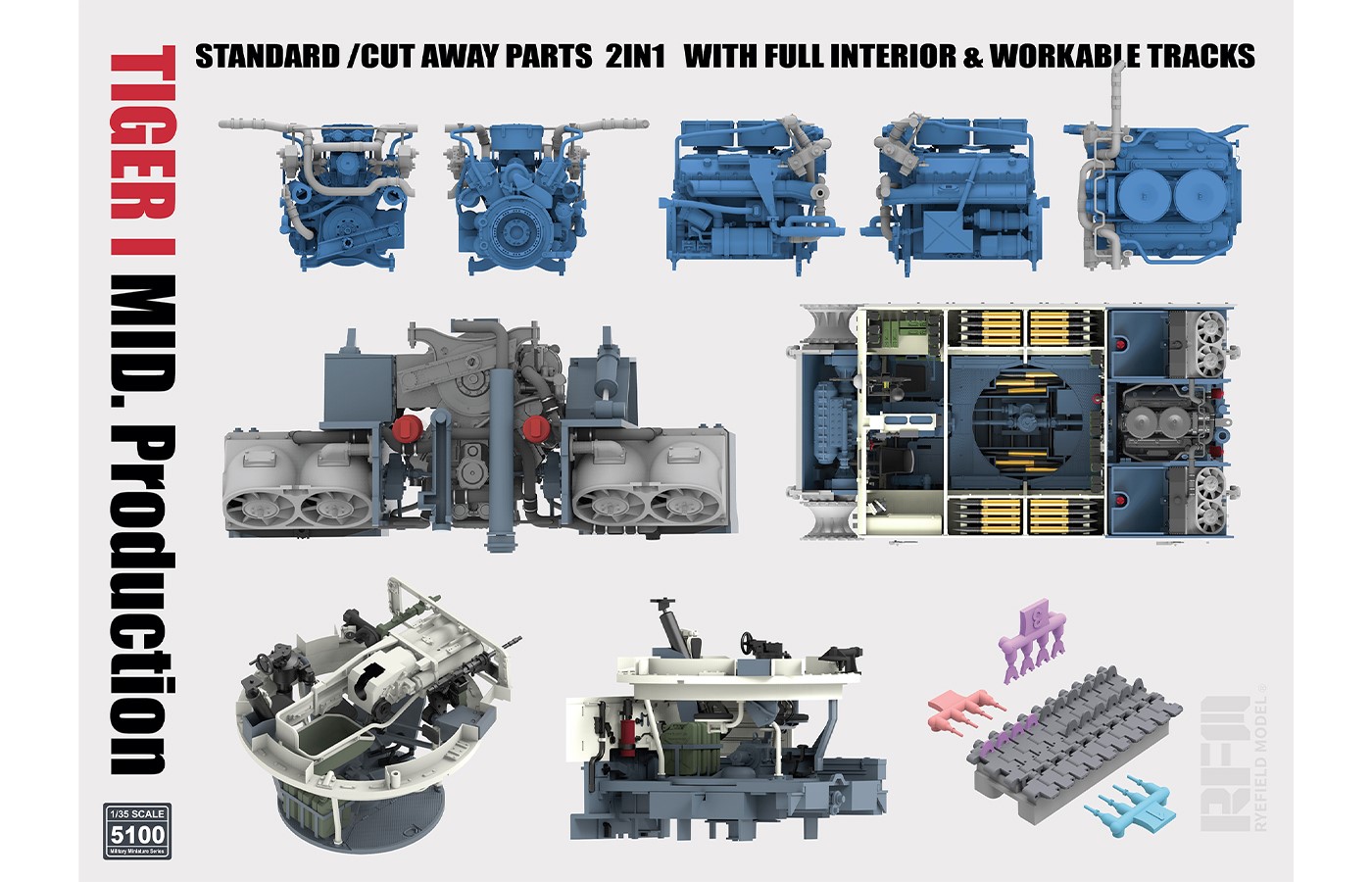Tiger I Mid Production - 2 in 1 - Standard/Cut Away Part & Full Interior