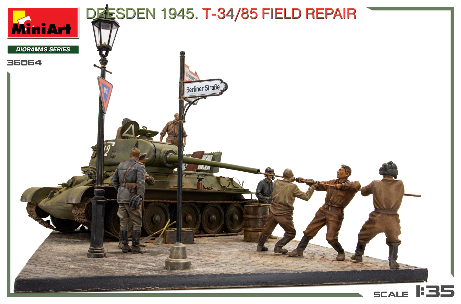 Dresden 1945. T-34/85 Feldreparatur. BIG SET