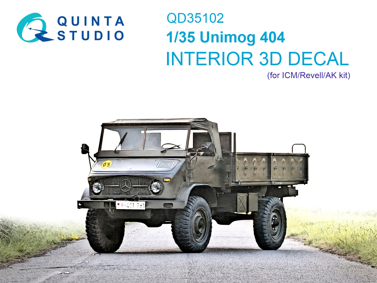 Unimog 404 3D-Printed & coloured Interior on decal paper (ICM) Unimog 404 3D-Printed & coloured Interior on decal paper (ICM)
