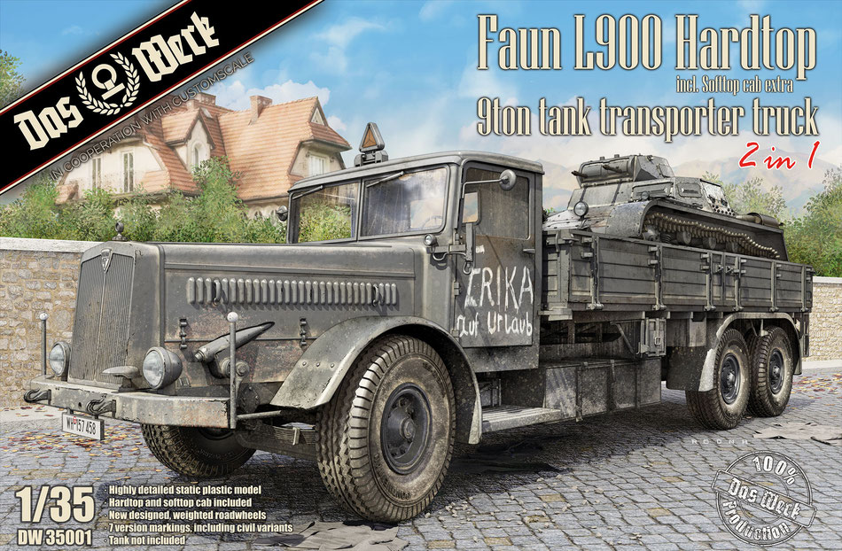 Faun L900 Hardtop 9ton Tank Transporter Truck (Includes Softtop cab extra)