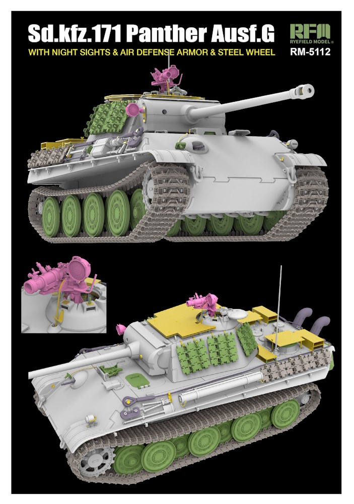 Panther Ausf.G - Night Sights - Air defense Armor -Steel Wheels - Workable Tracks