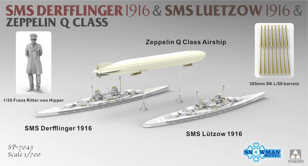 SMS Derfflinger 1916 + SMS Lützow 1916 + Zeppelin Q-class (Waterline) Limited Edition