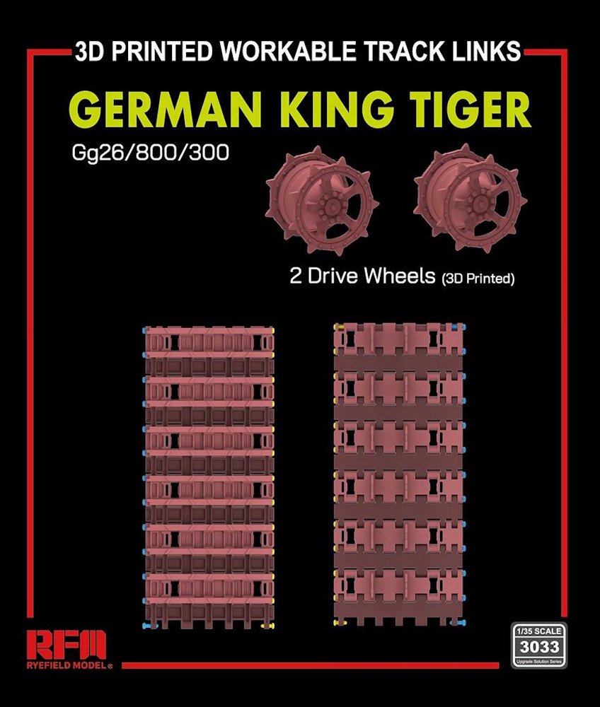 German King Tiger GG26/800/300 Workable Tracks - 3D Gedruckt German King Tiger GG26/800/300 Workable Tracks - 3D Gedruckt
